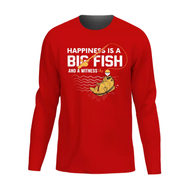 Happiness Is A Big Fish Men Long Sleeve Shirt